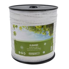 Elbånd 40 mm hvid 200 m, ideelt til store elektriske projekter med høj effekt.