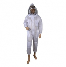 Hvid polyester slør med to lag, perfekt til beskyttelse ved biavl.