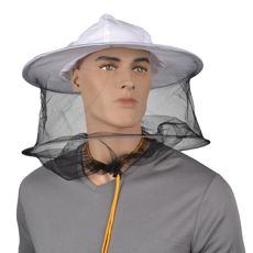 Hvid budget bihat i 100% bomuld, perfekt til solbeskyttelse.