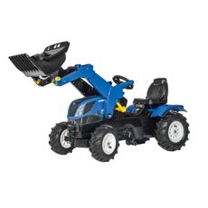 rollyFarmtrac New Holland med laster og pneumatiske hjul, perfekt til leg udendørs.