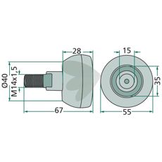Højkvalitets løberulle med aksel, perfekt til brug i traktorer.