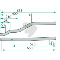 Pindearm 665 mm til højre/venstre brug, perfekt til effektiv drift.