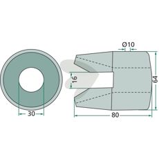 Koblingskobling ældre udførelse 010666, en vigtig del i maskinens funktion.