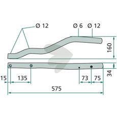 Venstre pindearm, perfekt komponent til traktorer og landbrugsmaskiner.