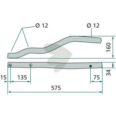 Højre pindearm til Niemeyer HR 451, 641, 671 og 675, en pålidelig reservedel.