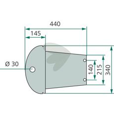 Slæbesko 440 mm, perfekt til præcision og effektivitet i traktorarbejde.