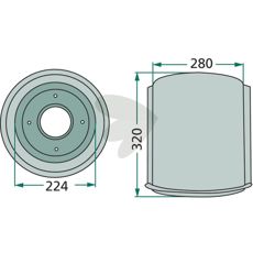 Tromle 1.1017.010.560.00, perfekt til forskellige køretøjsapplikationer.