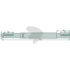 Drivaksel 30X355mm, perfekt til forskellige maskiner og applikationer inden for landbrug.