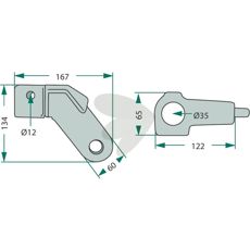 Afslutningsstykke til 3-punkts tårn, sikrer stabilitet og funktionalitet.
