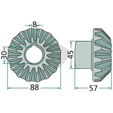 16-tands konisk hjul, 1.1043.010.101.00, perfekt til professionelle maskiner.