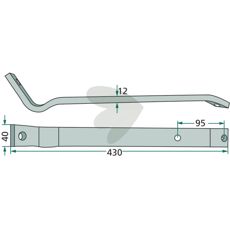 Pindearm Deutz Fahr 430 mm, perfekt til præcisionsarbejde inden for landbrug.