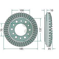Tallerkenhjul 6584598 med 45 tænder, perfekt til krævende markarbejde.