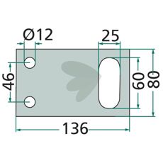 Plade 1.1504.010.110.00, optimal til maskiner inden for landbrug.