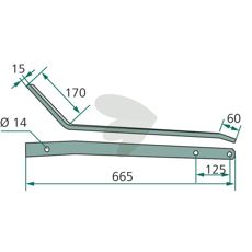 Pindestøtte 673610, optimal til anvendelse i landbrugsmaskiner.