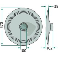 Effektiv glideplade 496167, designet til høj arbejds kapacitet.
