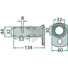 Bøsning beregnet til aftagelige tandarme, letter montering og demontering.