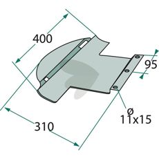 Robust slæbesko 425599 til maksimal jordkontakt og holdbarhed.