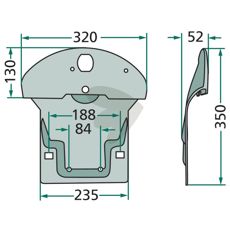 Holdbar slæbesko 139666.3, god til både traktorer og trailere.