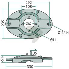Tallerken med skruekobling, designet til holdbarhed og funktionalitet.
