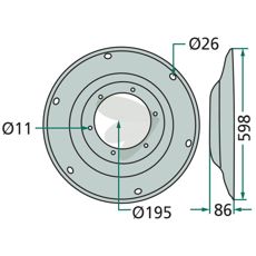 Tallerken - 140473, pålidelig del for traktorer og maskiner inden for landbrug.