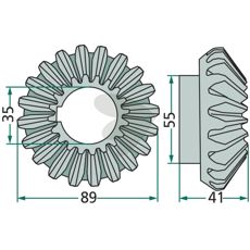 Holdbart keglehjul med 20 tænder, designet til at klare intensiv anvendelse.
