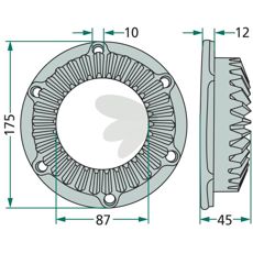 Tallerkenhjul 30 tænder - 150840, perfekt til landbrug og konstruktion.