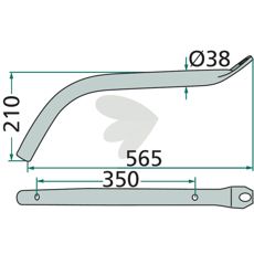 Pindearm til Krone, varenummer 153064.5, pålidelig og holdbar reservedel.