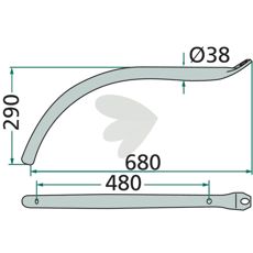 Pindearm Krone W 5.50/4x7, perfekt til Krone-maskiner.