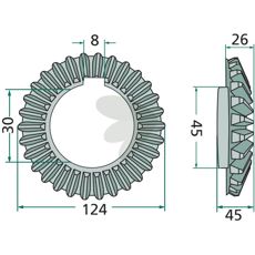 Højtydende konisk hjul med 27 tænder, perfekt til professionel brug.