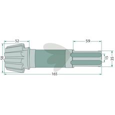 Pignonaksel med 10 tænder, optimal til at forbedre maskinens ydeevne.