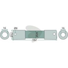 Fleksibel aksel 32X162mm, perfekt til forskellige maskinapplikationer.