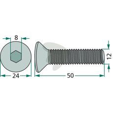 Unbraco forsænket skrue, perfekt til anvendelse i forskellige applikationer.