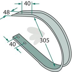 Deutz Fahr skraber VF16617244, kompatibel med Kverneland og Kuhn.