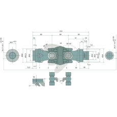 Komplet dobbeltled med diameter 24mm, perfekt til forskellige maskiner og applikationer inden for landbrug.