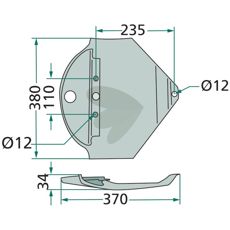 Slæbesko VN19413456, landbrugsredskab til effektiv anvendelse i landbrug.