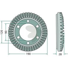 Skrivehjul med 45 tænder, til optimal ydeevne inden for landbrug.