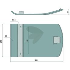 Høj snit slæbesko 253566.2, kraftfuld og pålidelig for landbrugsmaskiner.