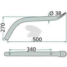 Tandarm Krone 500mm, ideel til effektiv brug i landbrug.