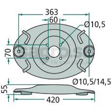 Tallerken 697601501, designet til effektiv drift i landbrugsmaskiner.