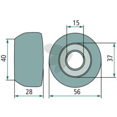 Løberulle 00401908, perfekt til at vedligeholde og reparere tunge maskiner.