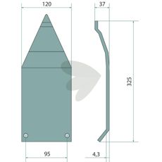 Slæbesko med 4 mm tykkelse og 120 mm bredde, perfekt til traktor.
