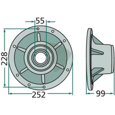 Flange nav 425212 for pålidelige og holdbare maskinløsninger.