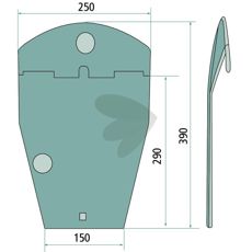 Slæbesko KT5512500086, en pålidelig del til traktorer og landbrugsmaskiner.