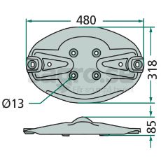 Midter tallerken, central komponent for effektiv maskinanvendelse.