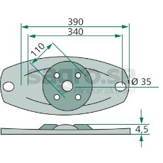 Flad tallerken, ideel til forskellige landbrugsmaskiner og anvendelser.