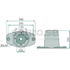 Tallerken med hat 56809210, pålidelig del til langvarig anvendelse.