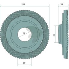 Holdbart tallerkenhjul 57705500, designet til hårde forhold.