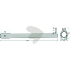 Bageste tindearmsholder forstærkning 51mm, stærk og midlertidig.