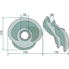 Kurveskive 57729500, perfekt til reparation og vedligeholdelse.