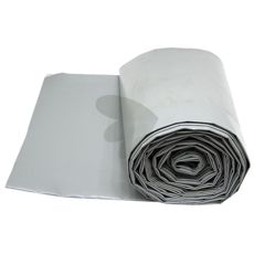 Grå presenning, multifunktionel og slidstærk, perfekt til beskyttelse og dækning.